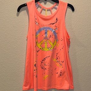 Peace Sign Glitter Tank Top